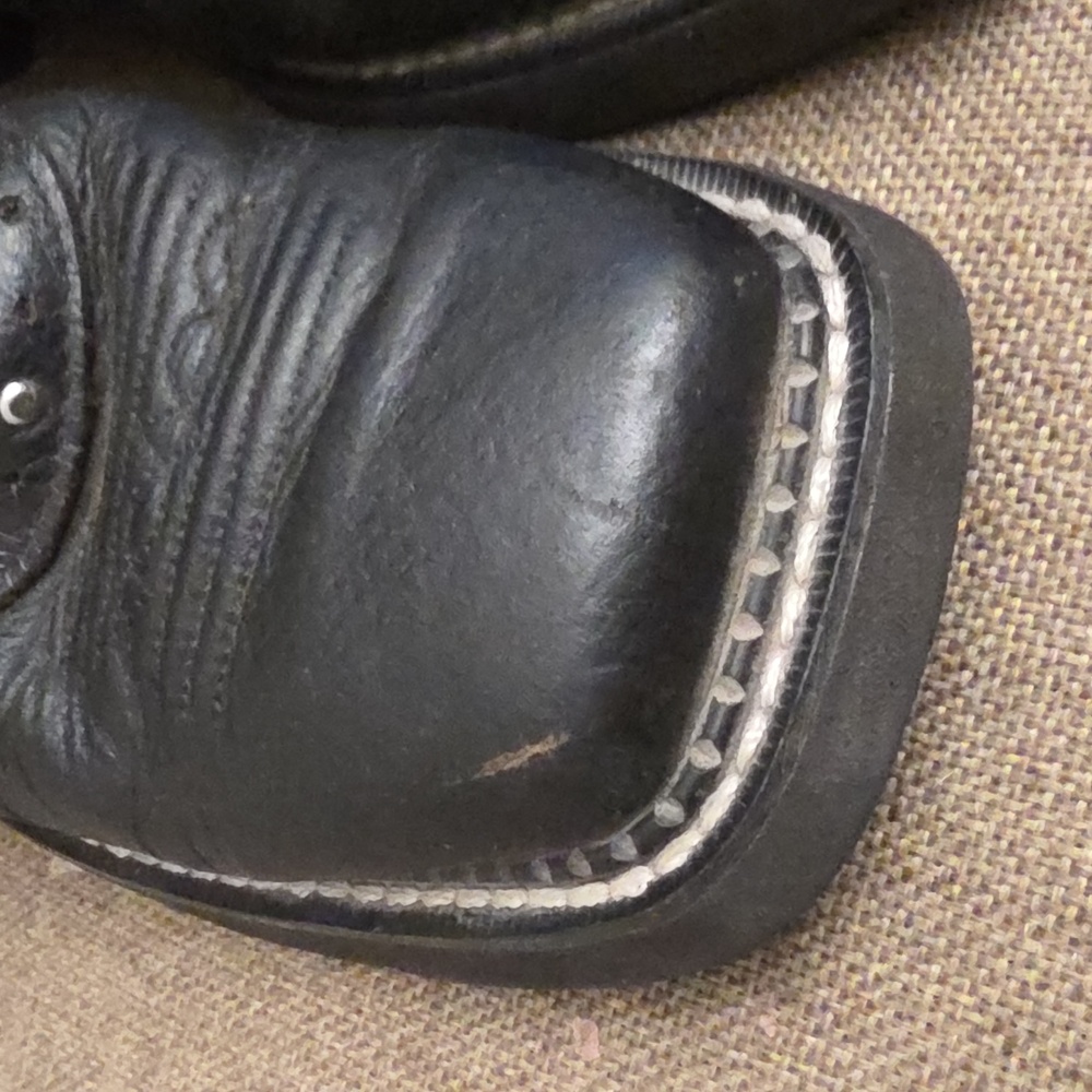 Black Women's Justin Western Square Toe Boots 7.5 - Picture 5 of 12